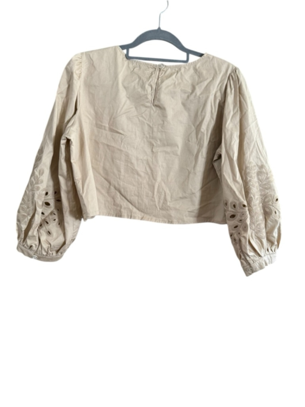 Women's Chicways Beige Embroidered Blouse L - Picture 3 of 9